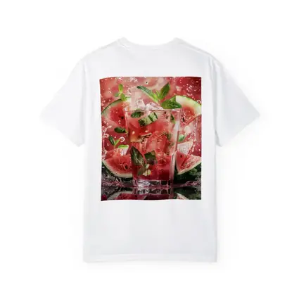 Watermelon Mint Splash Drink Red Background