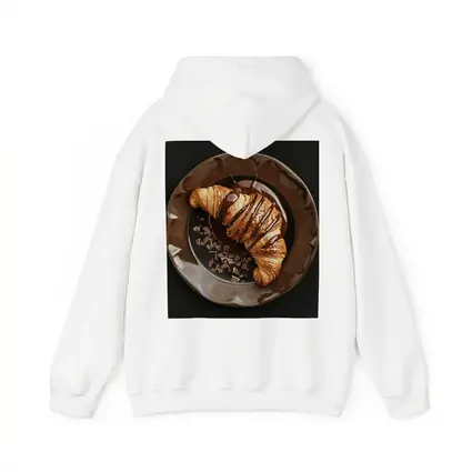 Chocolate Drizzle Croissant On Dark Plate