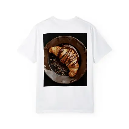 Chocolate Drizzle Croissant On Dark Plate