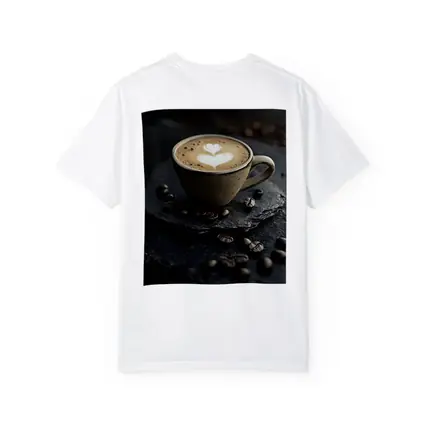 Latte Art Coffee Cup Dark Slate Background