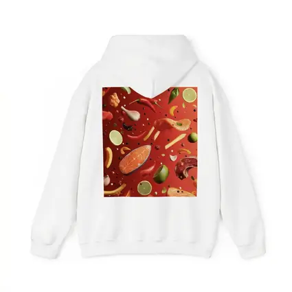 Fresh Ingredients Floating On Red Background