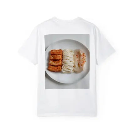 Korean Rice Cake Noodle Kimchi White Plate