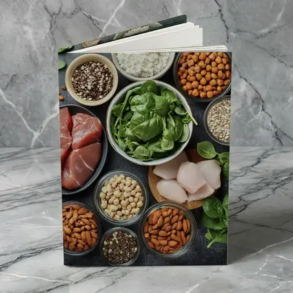 High Protein Foods Spread On Dark Surface