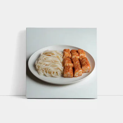 Korean Rice Cakes Noodles White Plate
