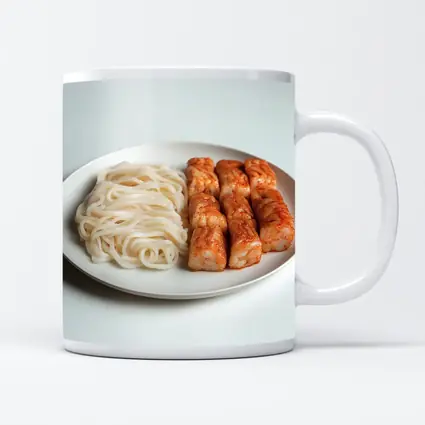 Korean Rice Cakes Noodles White Plate