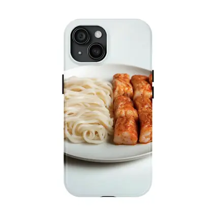Korean Rice Cakes Noodles White Plate