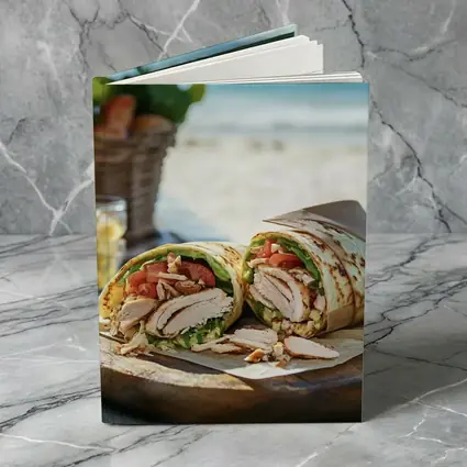 Chicken Wrap Sandwich On Beach Setting