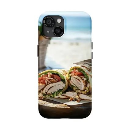 Chicken Wrap Sandwich On Beach Setting