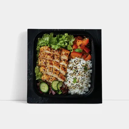 Grilled Chicken Bento Box With Rice