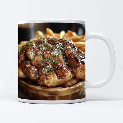 Glazed Chicken Waffle Bowl With Fries
