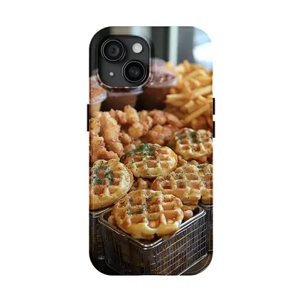 Fried Chicken Waffles and Fries Spread