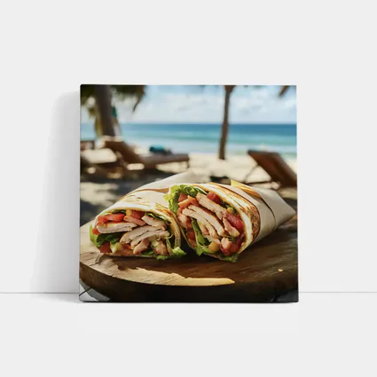 Chicken Wrap Sandwich on Sunny Beach
