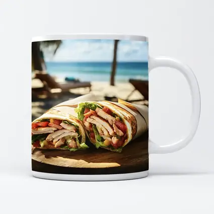 Chicken Wrap Sandwich on Sunny Beach