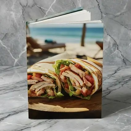 Chicken Wrap Sandwich on Sunny Beach