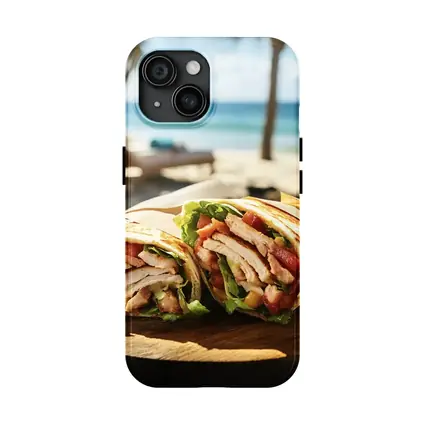 Chicken Wrap Sandwich on Sunny Beach