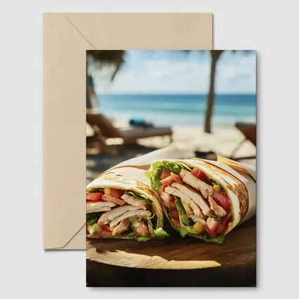Chicken Wrap Sandwich on Sunny Beach