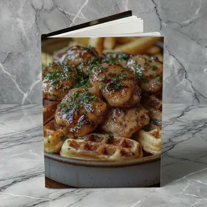 Glazed Chicken Bites Waffles Fries Bowl