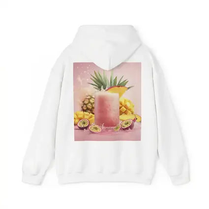 Tropical Mango Pineapple Smoothie Pink Background