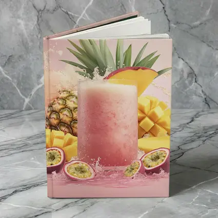 Tropical Mango Pineapple Smoothie Pink Background