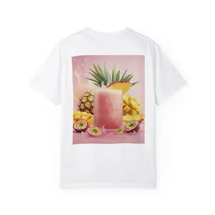 Tropical Mango Pineapple Smoothie Pink Background