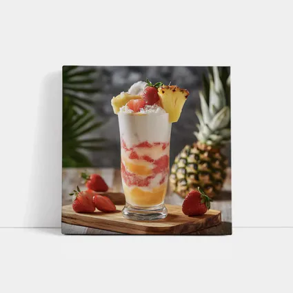 Tropical Fruit Yogurt Parfait Glass Summer