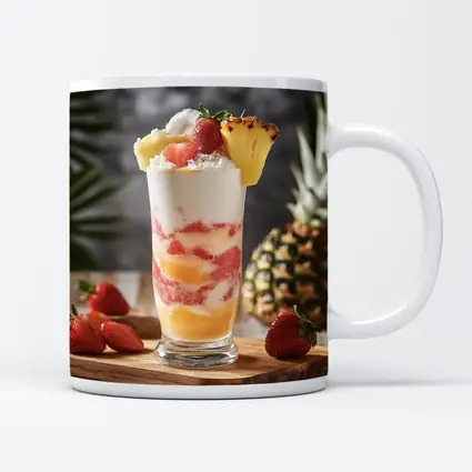 Tropical Fruit Yogurt Parfait Glass Summer
