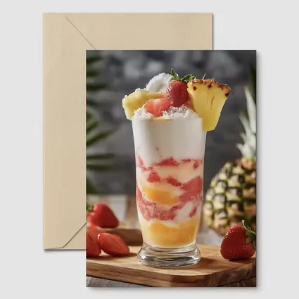 Tropical Fruit Yogurt Parfait Glass Summer