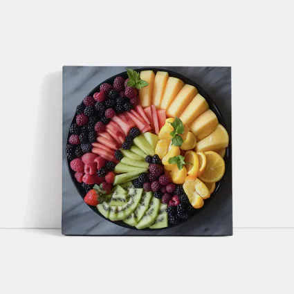 Colorful Fresh Fruit Platter Overhead View