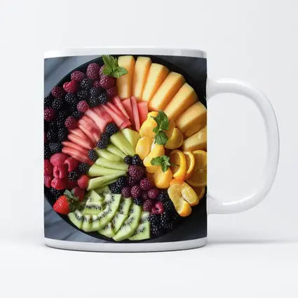 Colorful Fresh Fruit Platter Overhead View
