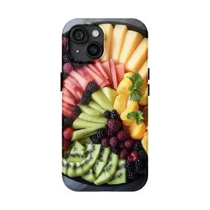 Colorful Fresh Fruit Platter Overhead View