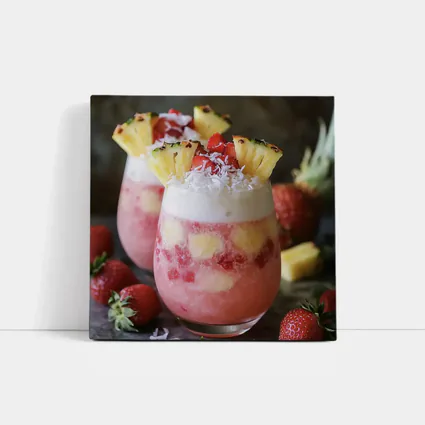 Strawberry Pineapple Coconut Tropical Layered Drinks