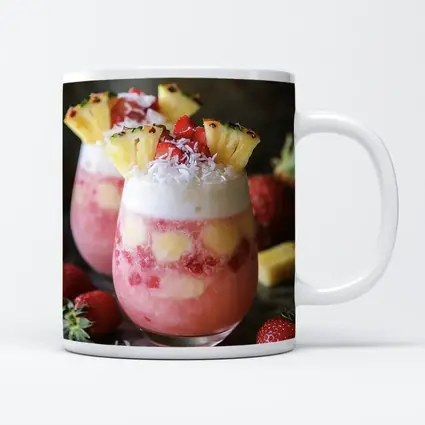 Strawberry Pineapple Coconut Tropical Layered Drinks