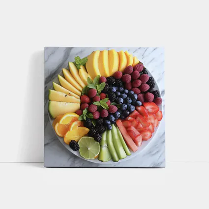 Fresh Fruit Platter Arranged on Marble