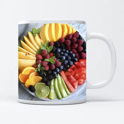 Fresh Fruit Platter Arranged on Marble