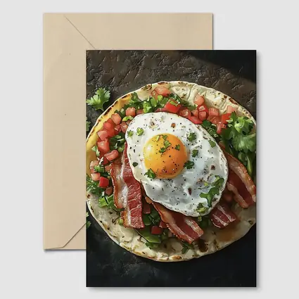 Breakfast Taco Bacon Egg Pico Dark