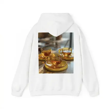 Amber Glass Tea Cups Golden Saucers Table