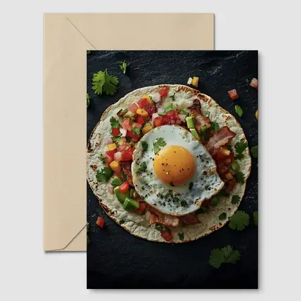 Breakfast Taco Fried Egg Dark Stone
