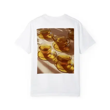 Glass Tea Cups Set Warm Golden Light