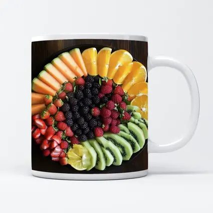 Fresh Fruit Platter on Dark Wood