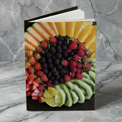 Fresh Fruit Platter on Dark Wood