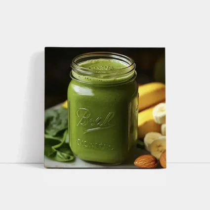Green Spinach Banana Smoothie Ball Jar