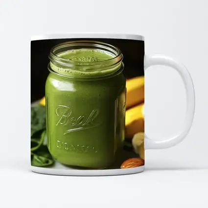 Green Spinach Banana Smoothie Ball Jar