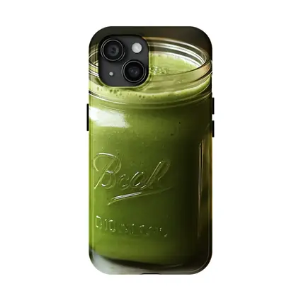 Green Spinach Banana Smoothie Ball Jar