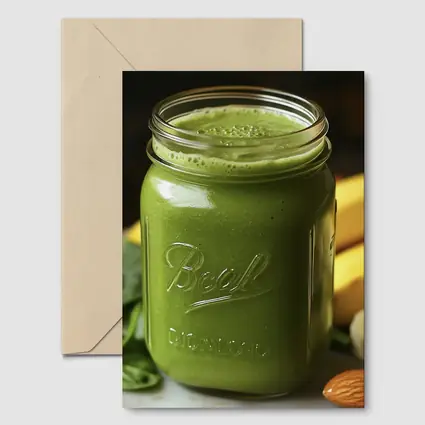 Green Spinach Banana Smoothie Ball Jar