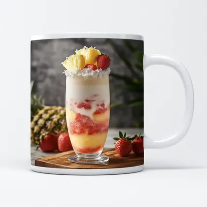 Tropical Strawberry Pineapple Coconut Layered Drink