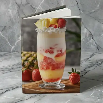 Tropical Strawberry Pineapple Coconut Layered Drink