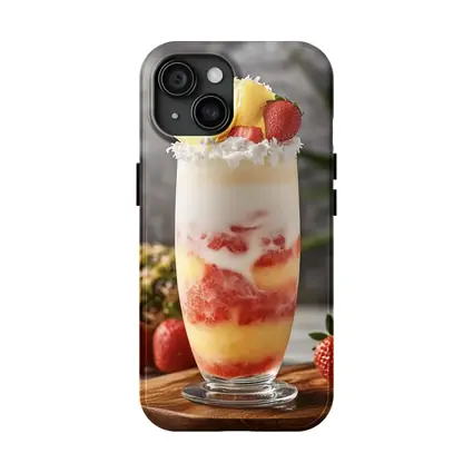 Tropical Strawberry Pineapple Coconut Layered Drink