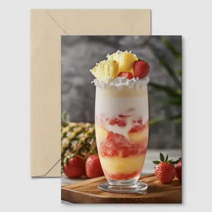 Tropical Strawberry Pineapple Coconut Layered Drink