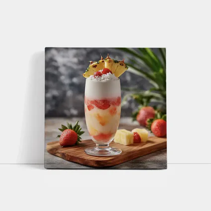 Strawberry Pineapple Tropical Fruit Drink Glass