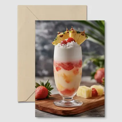 Strawberry Pineapple Tropical Fruit Drink Glass